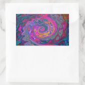 レトロマゼンタ、緑、オレンジの抽象芸術旋回 長方形シール (バッグ)