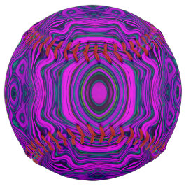 レトロマゼントリップ（幻覚体験）のようなタおよびブラック抽象芸術パターン ソフトボール