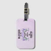 レトロマタイ5:5ラベンダーウォーターカラー荷物タグ ラゲッジタグ (正面縦)