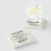 レトロマタイ5:7聖書の聖句 ストーンコースター (横)