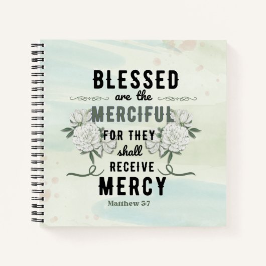 レトロマタイ5:7聖書の聖句 ノートブック (正面)