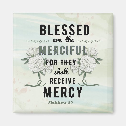 レトロマタイ5:7聖書の聖句 マグネット (正面)