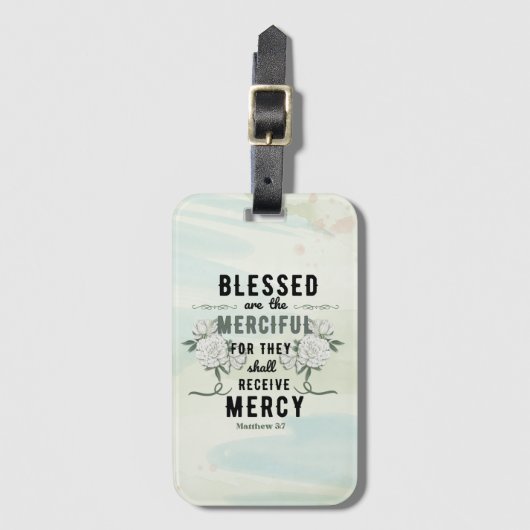 レトロマタイ5:7聖書の聖句 ラゲッジタグ (正面縦)