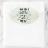 レトロマタイ5:7聖書の聖句 楕円形シール (バッグ)