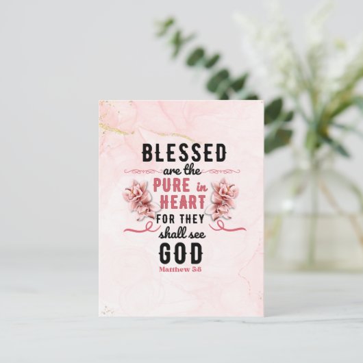 レトロマタイ5:8カラユリ水色 ポストカード (スタンド正面)