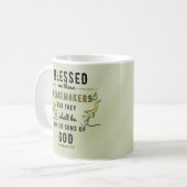 レトロマタイ5:9オリーブ枝水色 コーヒーマグカップ (正面左)