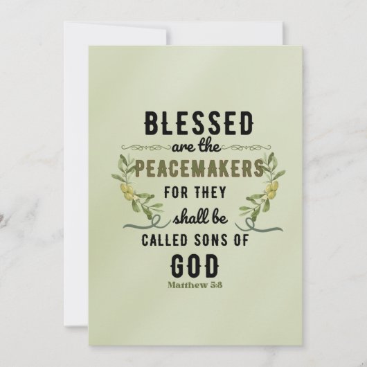 レトロマタイ5:9オリーブ枝水色 ノートカード (正面)