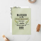 レトロマタイ5:9オリーブ枝水色 ノートカード (正面/裏面インサイチュ)