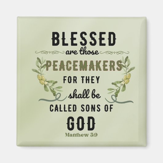 レトロマタイ5:9オリーブ枝水色 マグネット (正面)