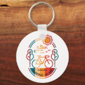 レトロマッキナックアイランドバイクトレイル キーホルダー (正面)