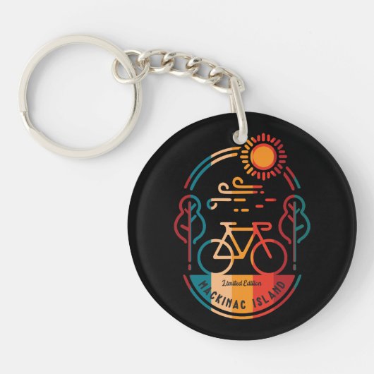 レトロマッキナックアイランドバイクトレイル キーホルダー (正面)