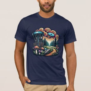 レトロマッシュルームとディスクゴルフコースAi Art Tシャツ