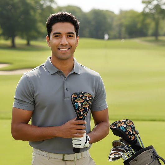 レトロマッシュルームゴルフヘッドカバーはっきりした- & Groovy ゴルフヘッドカバー