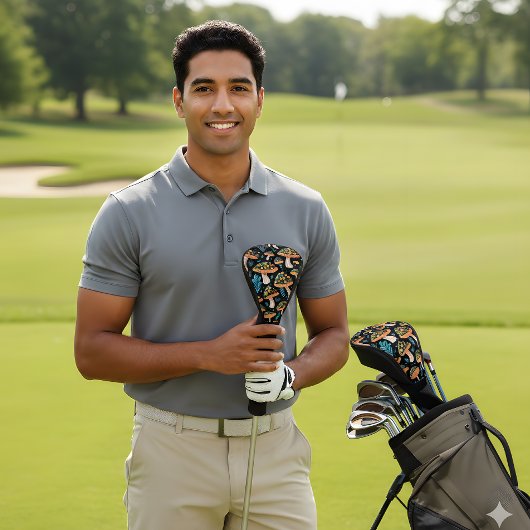 レトロマッシュルームゴルフヘッドカバーはっきりした- & Groovy ゴルフヘッドカバー