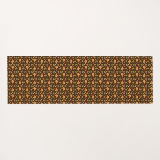 レトロマッシュルーム&スネールズコテージコアパーソナライズされた ヨガマット (裏面(横))