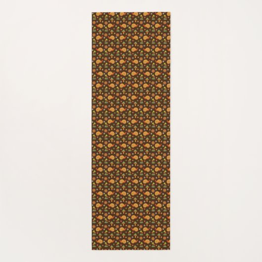 レトロマッシュルーム&スネールズコテージコアパーソナライズされた ヨガマット (裏面)