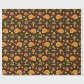 レトロマッシュルーム&スネールズコテージコア ラッピングペーパー (フラット)