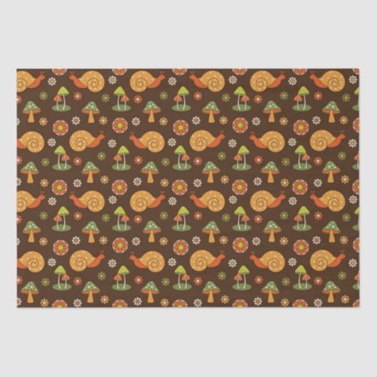 レトロマッシュルーム&スネールズコテージコア 薄葉紙 (正面)