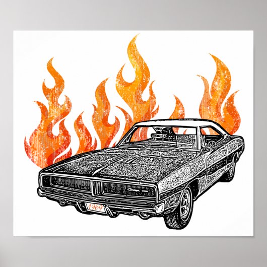 レトロマッスルカー ポスター (正面)