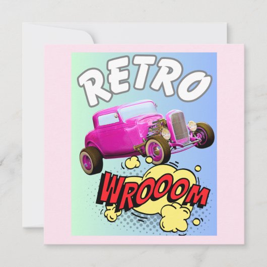 レトロマッスルカー 招待状 (正面)