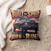 レトロマッスル – スピードグラフィックティー用に構築 クッション (ブランケット)