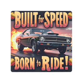 レトロマッスル – スピード用に構築 メタルプリント