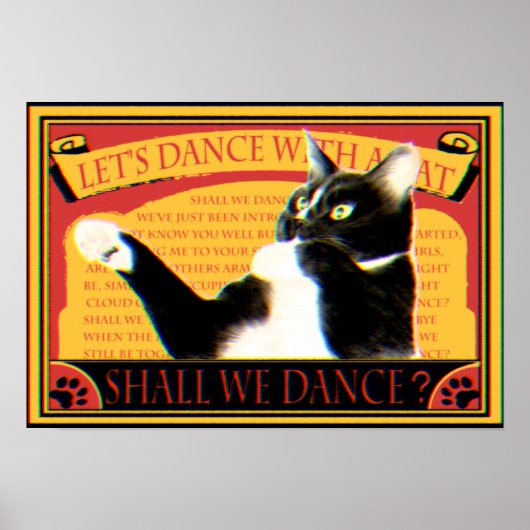 レトロマッチデザイン　踊る猫　Retro Match Dancing cat ポスター (正面)