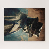 レトロマフィアクールキャットジグソーパズル ジグソーパズル (横)