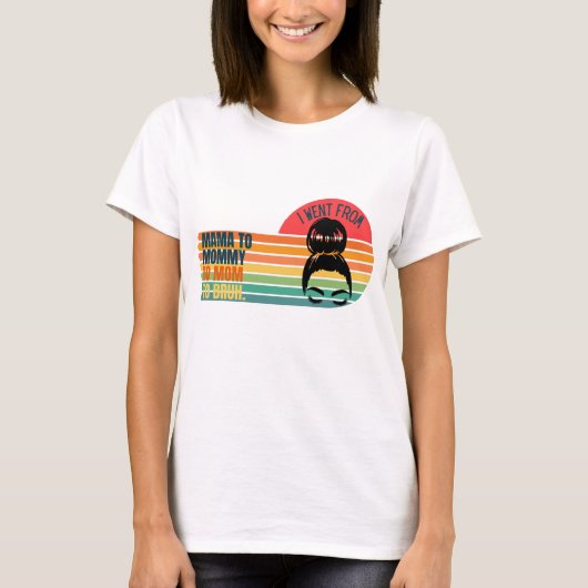 レトロママからママからママにブラッシュに行った Tシャツ (正面)