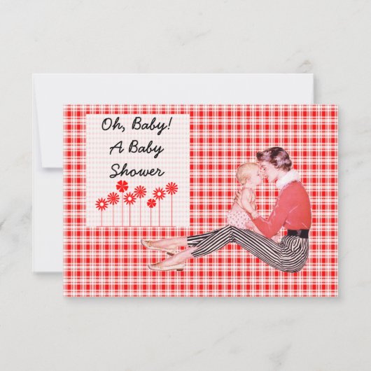 レトロママとベビーシャワーV2 招待状 (正面)