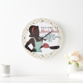 レトロママのディナーlingoフライパンのキッチンクロック ラージ壁時計 (ホーム)