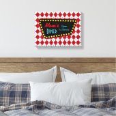 レトロママズダイナーサイン キャンバスプリント (インサイチュ (寝室))