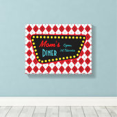 レトロママズダイナーサイン キャンバスプリント (インサイチュ (ウッドフロア))