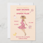 レトロママブロンド2ベビーシャワーパーティの招待状 招待状 (正面)