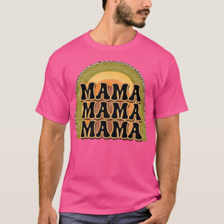 レトロママレインボーグルーヴィヴィンテージレオパードボホーGr Tシャツ