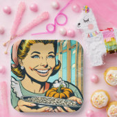 レトロママ保持プレートのハロウィンカボチャ種子 ペーパープレート (パーティー)