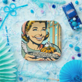 レトロママ保持プレートのハロウィンカボチャ種子 ペーパープレート (パーティー)