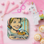 レトロママ保持プレートのハロウィンカボチャ種子 ペーパープレート (パーティー)