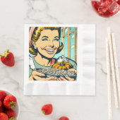 レトロママ保持プレートのハロウィンカボチャ種子 縁ありランチョンナプキン (インサイチュ)