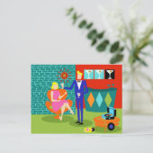 レトロマルチニカップル葉書 ポストカード (スタンド正面)