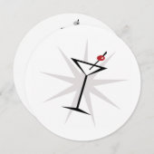 レトロマルティニカクテルパーティの招待状 招待状 (正面/裏面)