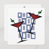 レトロマルティニカクテルパーティの招待状 招待状 (正面/裏面)