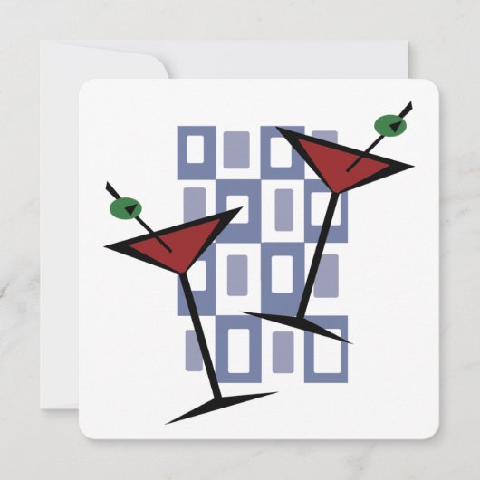 レトロマルティニカクテルパーティの招待状 招待状 (正面)