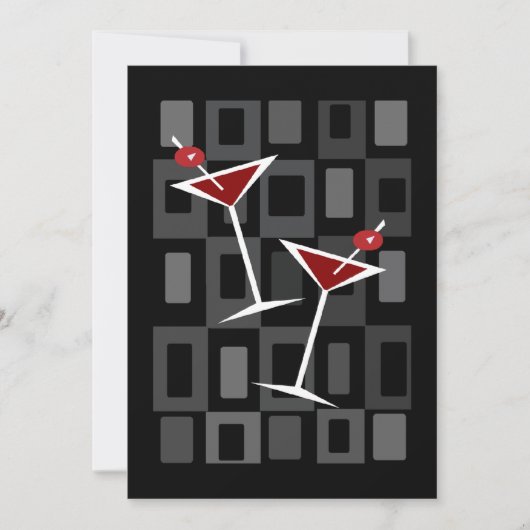 レトロマルティニカクテルパーティの招待状 招待状 (正面)