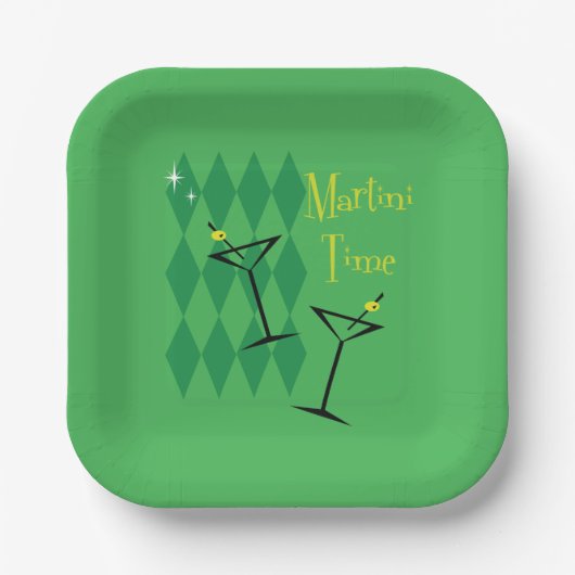 レトロマルティニナプキンス ペーパープレート (正面)