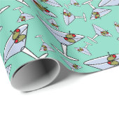 レトロマルティーニとオリーブヴィンテージ原子 ラッピングペーパー (ロールコーナー)
