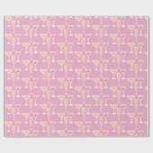 レトロマルティーニカクテルフルートグラスフェスティバルピンク ラッピングペーパー (フラット)