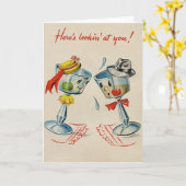 レトロマルティーニ記念日カード カード (黄色い花)