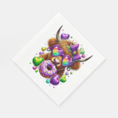 レトロマルディグラスハイランドカウズ スタンダードランチョンナプキン (角)