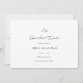 レトロマルーン写真ウェディング日付カードを保存 (裏面)